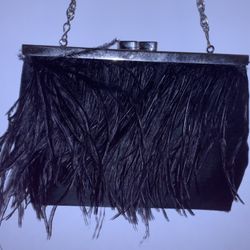 Long Feather Crossbody Handbag Or Clutch