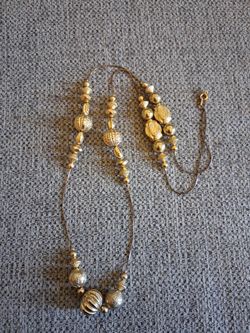 Vintage Gold Tone Station Necklace Korea