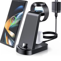Charging Station for Samsung Multiple Devices,DUMTERR 3 in 1 Fast Charging Stand for Galaxy S22 ultra/S22/S21/S20/S10/Note20/Z Flip 4/Z Fold 4/Galaxy 