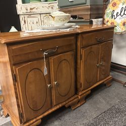 Pair Of Vintage Wood Nightstands 