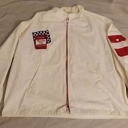 1970s Nascar Winston Cup Grand National Drivers Lightweight Sz XL Jacket Made by RG Reynolds Tobbaco Advertisement
