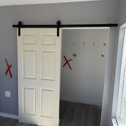 2 Sliding Barn Door Closet Set (Double Doors + Hardware) 