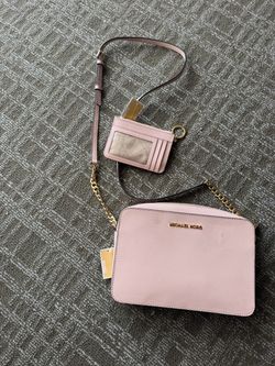 Michael Kors Pink Crossbody Bag and Card Holder Set