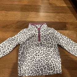 Wildly Cozy 4T Girls’ Leopard Print Fleece Zip-Up Sweater