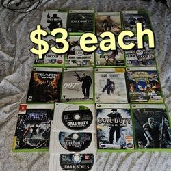Xbox 360 Games $3 Each