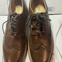 New FRYE HARVEY WINGTIP LEATHER SHOES FATIGUE BROWN SIZE 7.5