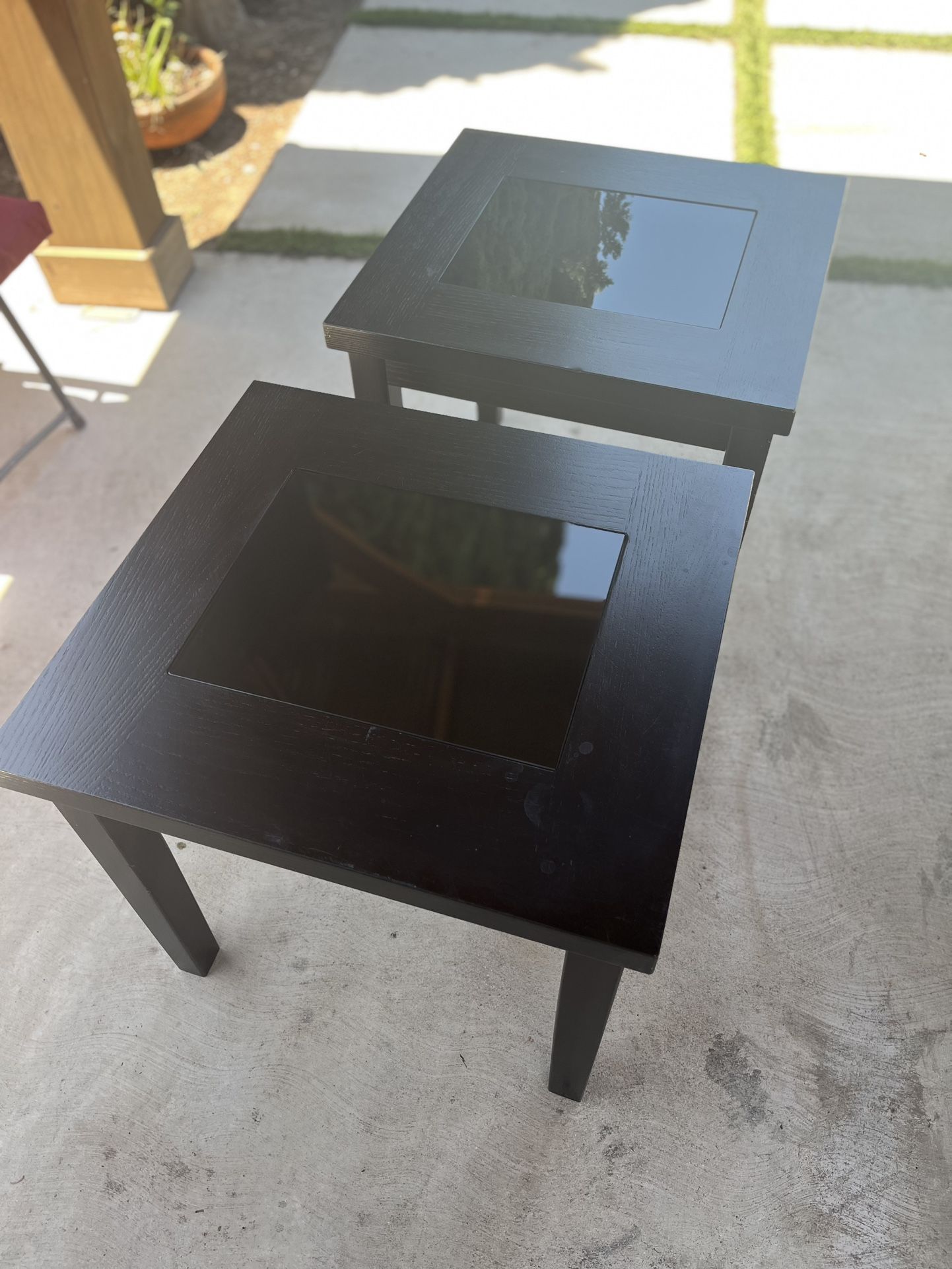 2 Black Coffee/Couch End Tables