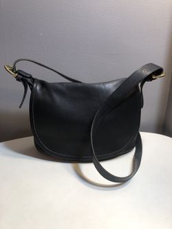 Vintage coach black leather crossbody shoulder bag