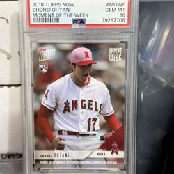 2018 Topps Now Moment of Week Shohei Ohtani Rookie PSA 10 