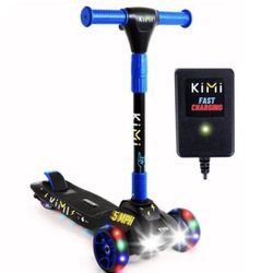 KIMI Kids Electric Scooter 🛴 BLUE Light-Up Wheels 5 MPH, BRAND NEW, IN BOX