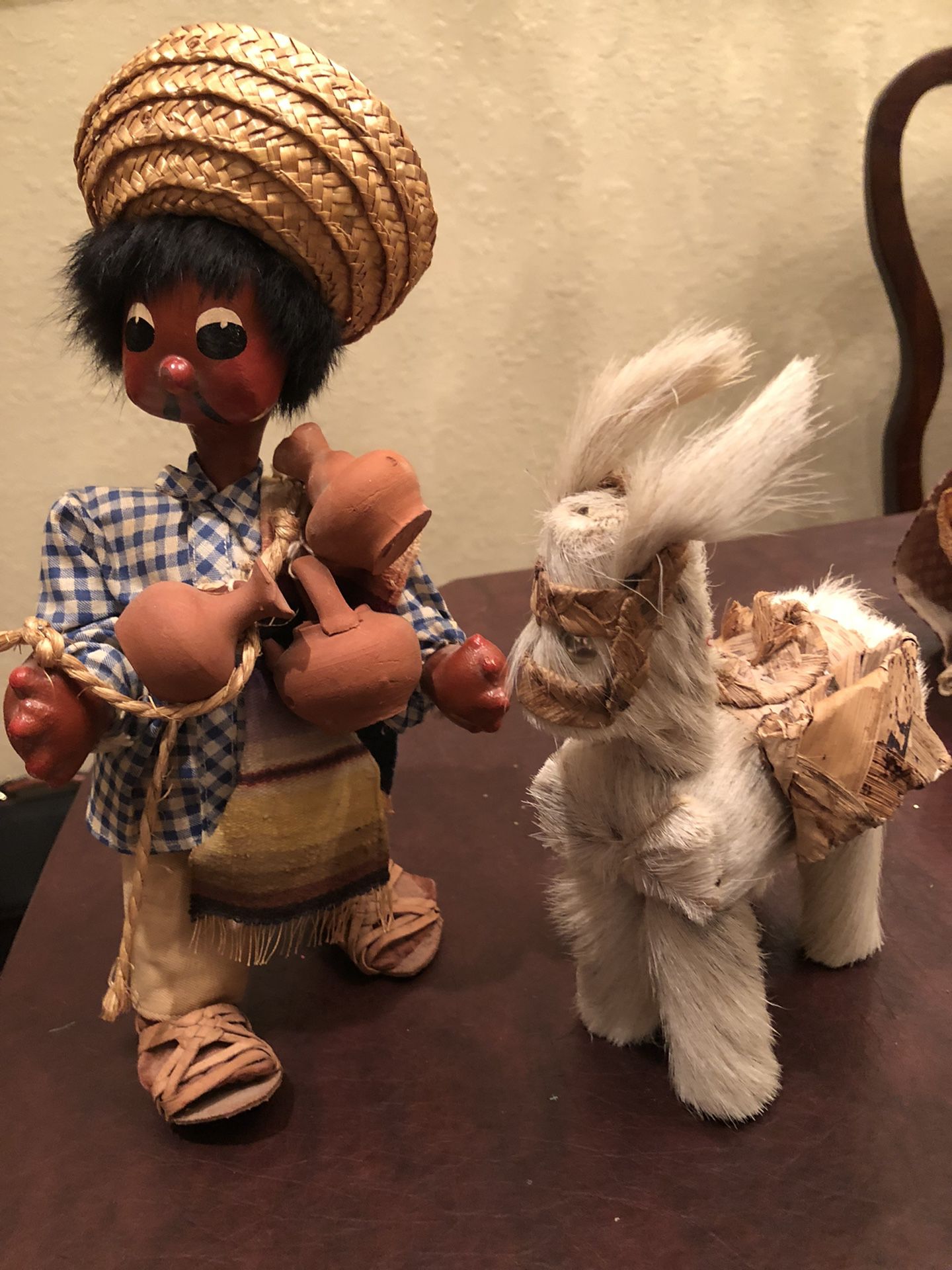 Vintage Mexican Doll And Mule