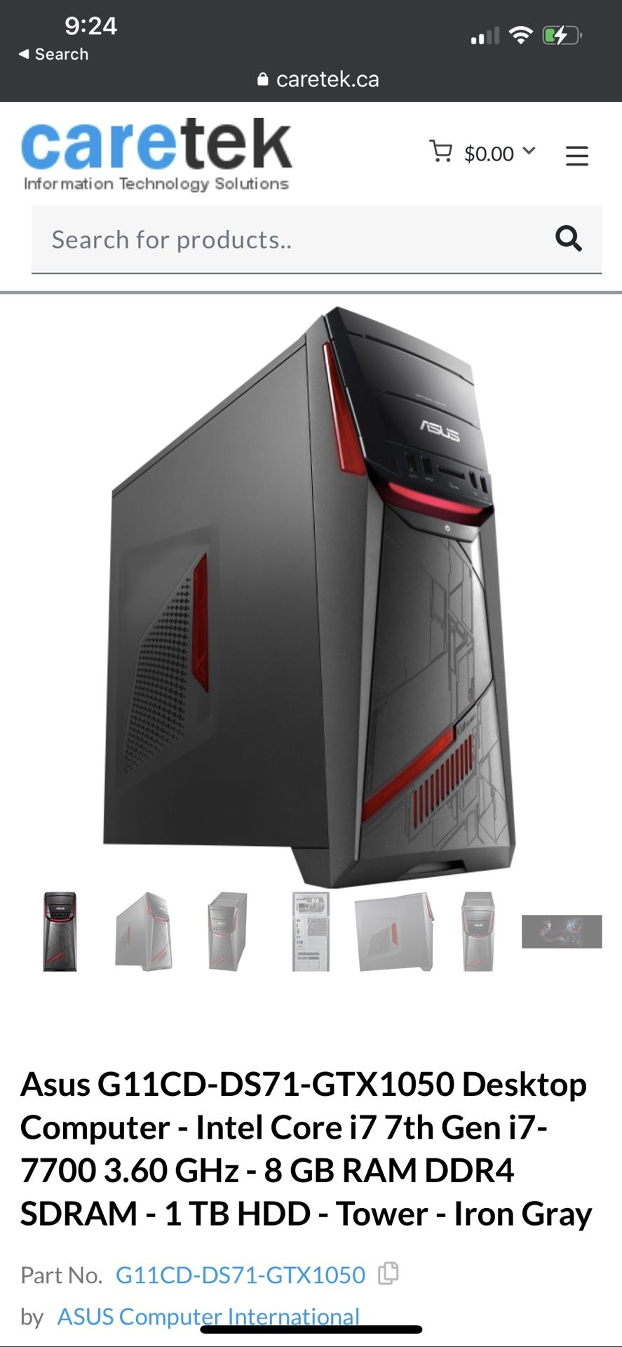 ASUS G11 GAMING COMPUTER w/ 3 MONITORS & STAND