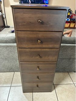 Brown 6 Drawer Dresser Tall - New