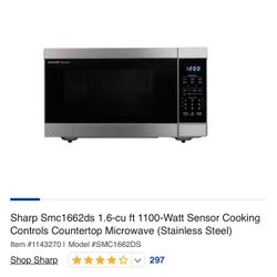 Sharp Microwave 1.6 Cu.ft Like New 