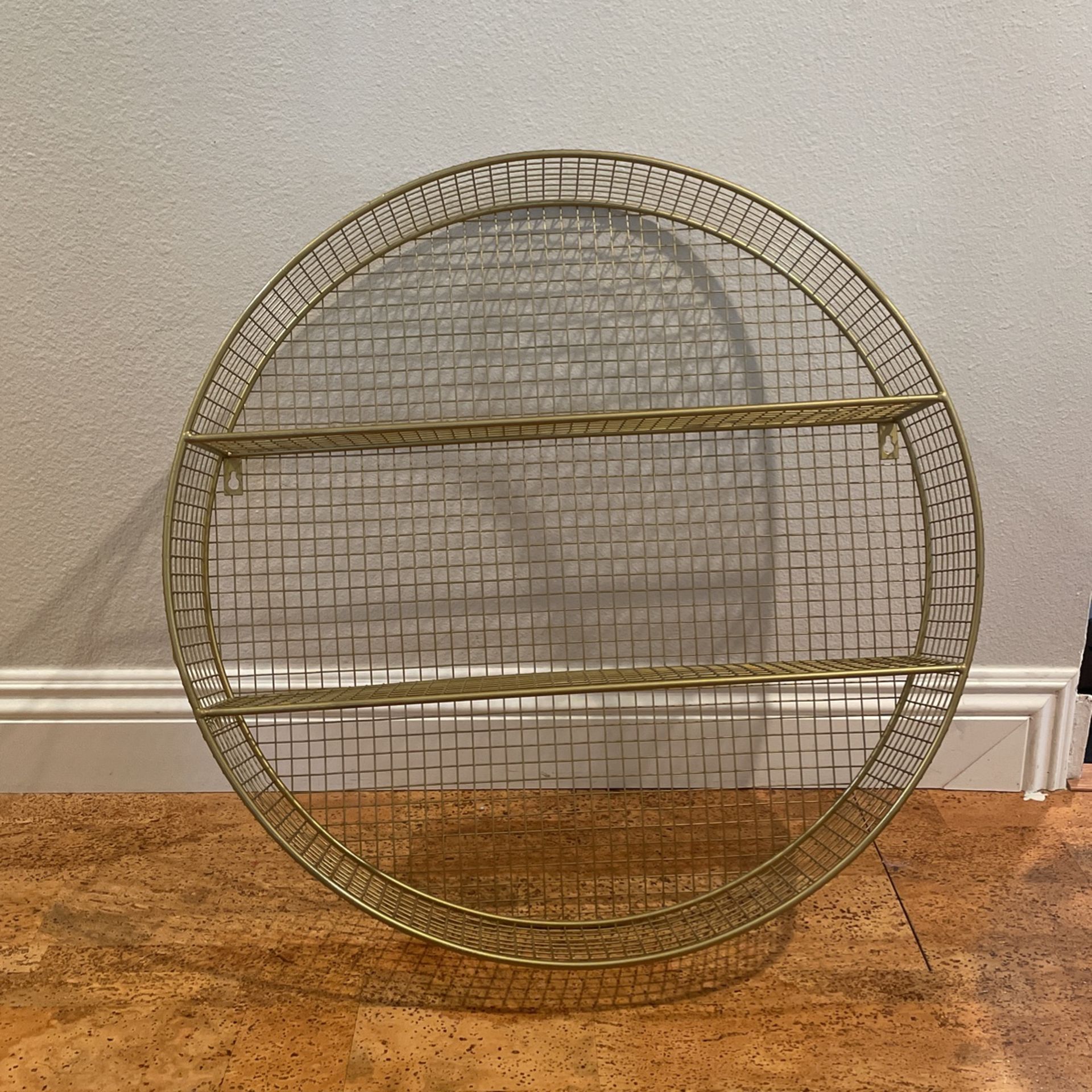 Pillowfort Round Gold Metal Wall Shelf