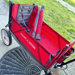 Radio Flyer Convertible Stroller Wagon With Canopy Red 