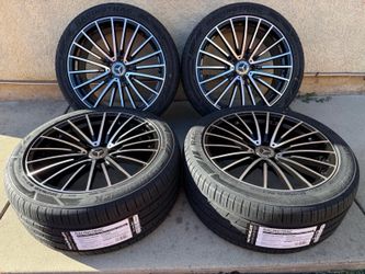 19x8.5 19x9.5 MERCEDES BENZ BLK MACHINE WHEELS TIRES S550 S580 GLC300 E300 GLA
