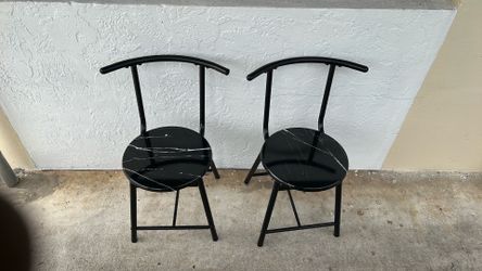 Black Marble Metal Chairs