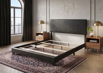 Black queen size bed frame