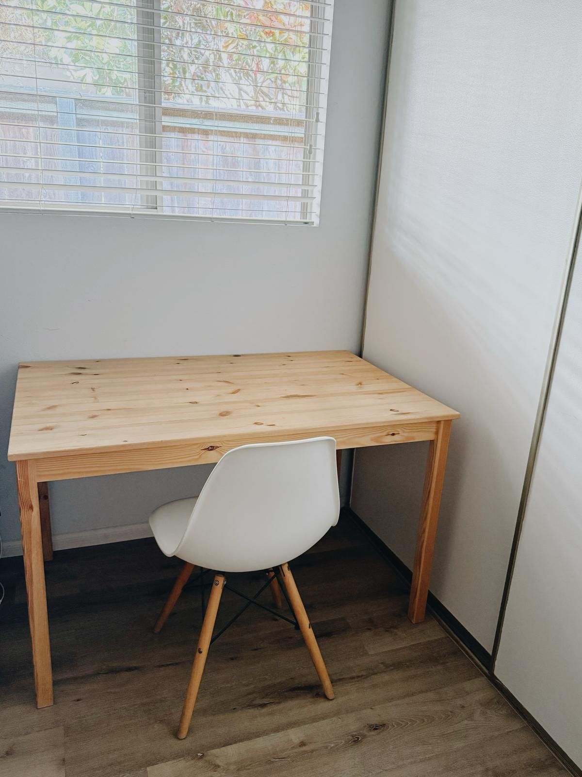 Ikea Natural Wood Table Or Desk & Free Chair