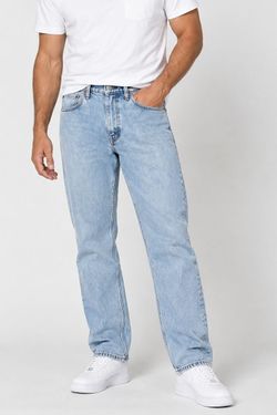 Levi's 505 Men's Light Wash Blue Straight Leg Regular Fit Denim Jeans 33x30
