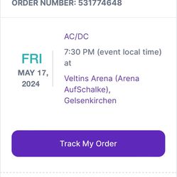 AC/DC CONCERT TICKETS -Germany 5/17/24