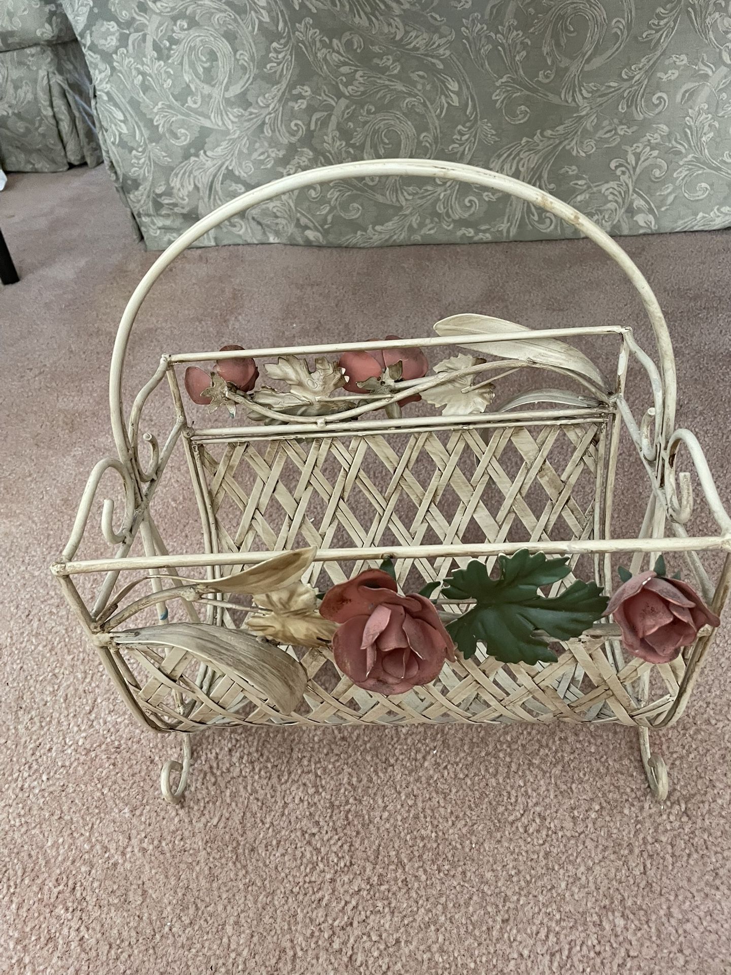 Vintage Rare Italian Tole Magazine Rack