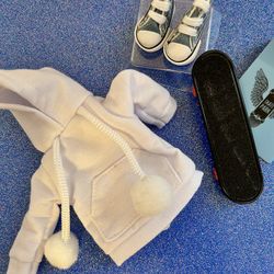 Elf Village Skate Board with Hoodie and Tiny Tennis Shoes 