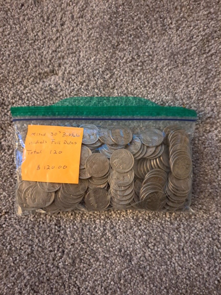 Buffalo Nickels Full Date Mixed 30s 