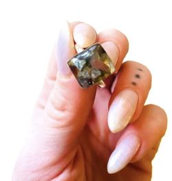 Size 8 Mosaic Rhodonite in Sterling Silver Ring