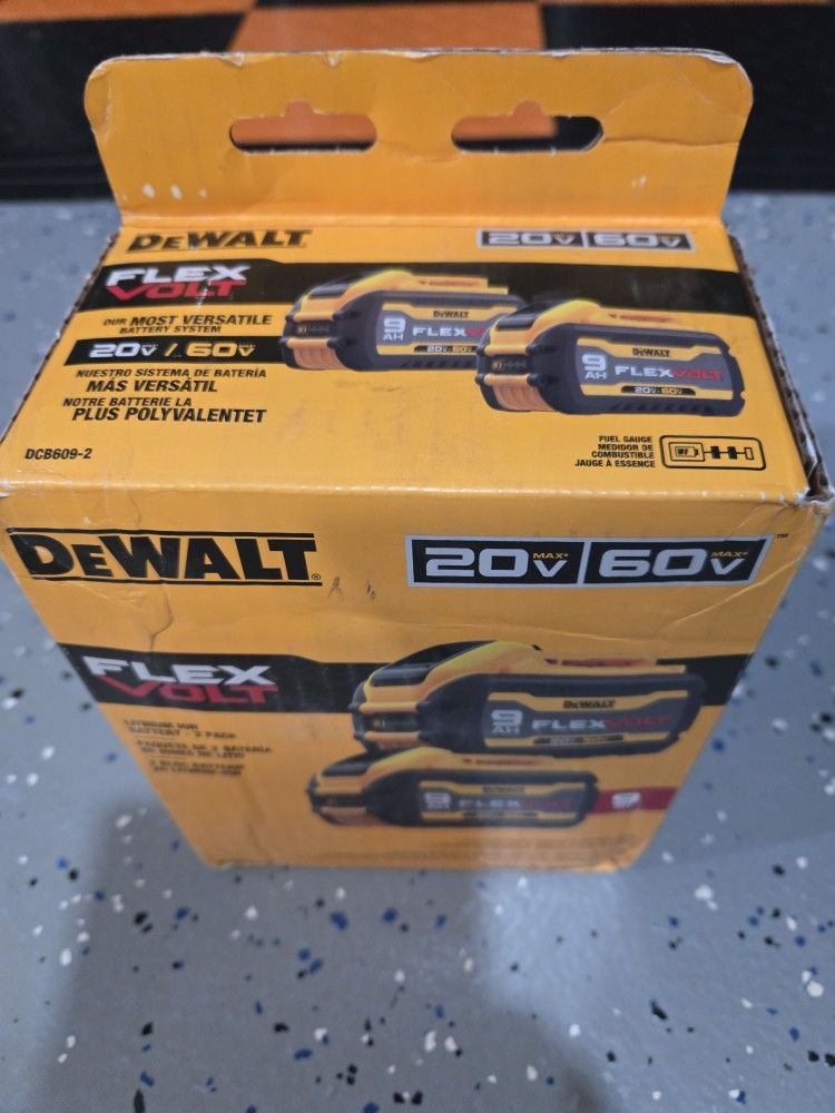 Dewalt 9ah Flexvolt 20/60v Two Pack Batteries