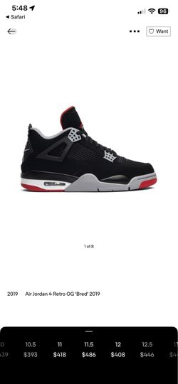 Jordan 4 Bred Size 11.5