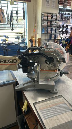 1003 RIDGID R41221 Corded 120v 15amp 12-Inch Dual Bevel Miter Saw W/ Dust Bag 593802