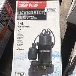 Everbilt Sump Pump Brand New 