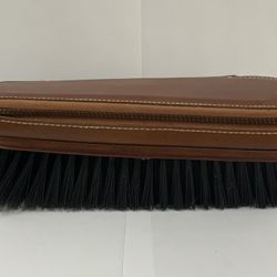 Shoe Polish Brush With A Zipper Pouch Brown