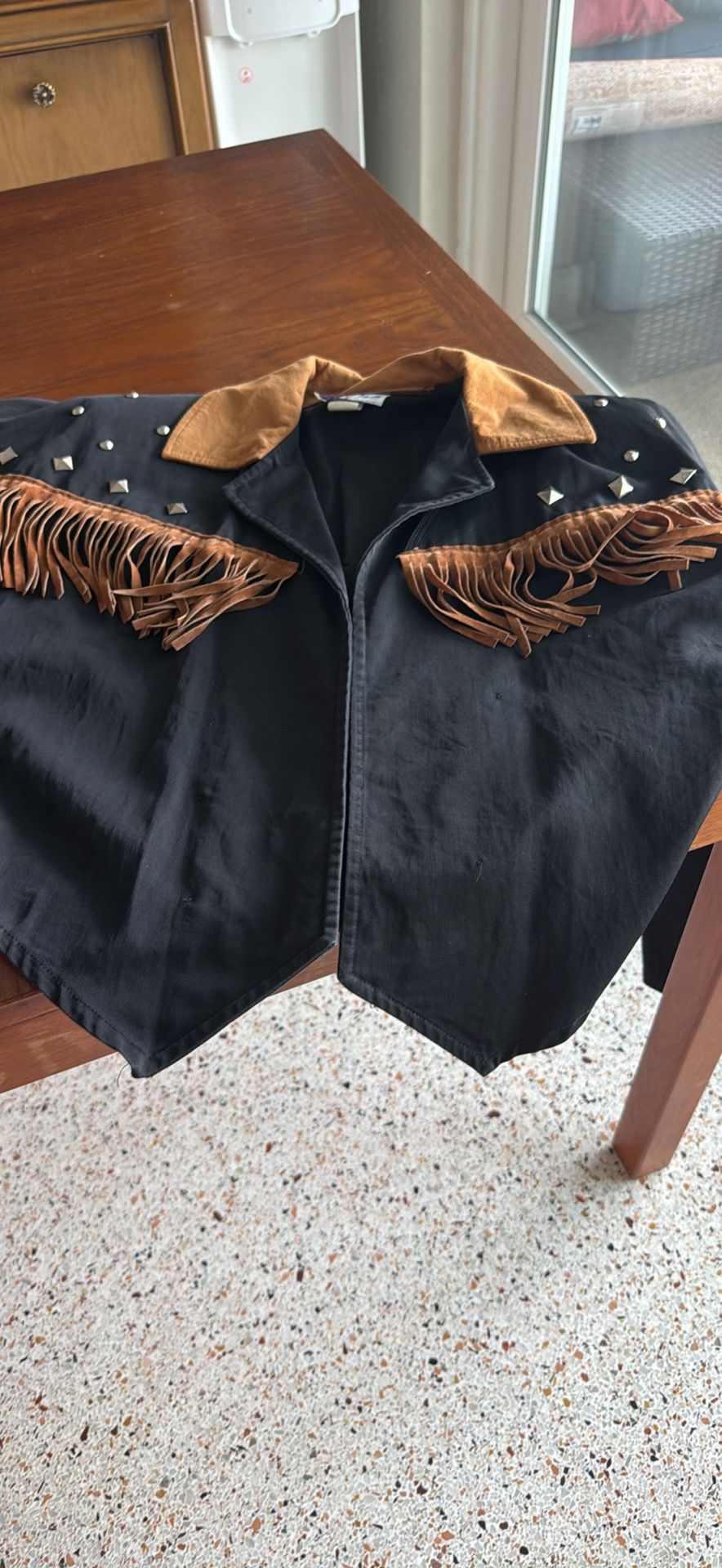 Western Vintage Fringe Cropped Jacket Cotton