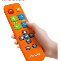Big Button Universal TV Remote (Orange) Simple Easy to Use, Great for Seniors, Works with Major TV Brands (2xAAA Batteries Not Included)