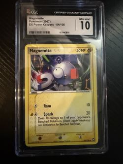 2007 Pokemon EX Power Keepers Magnemite #54/108 Non-Holo CGC 10