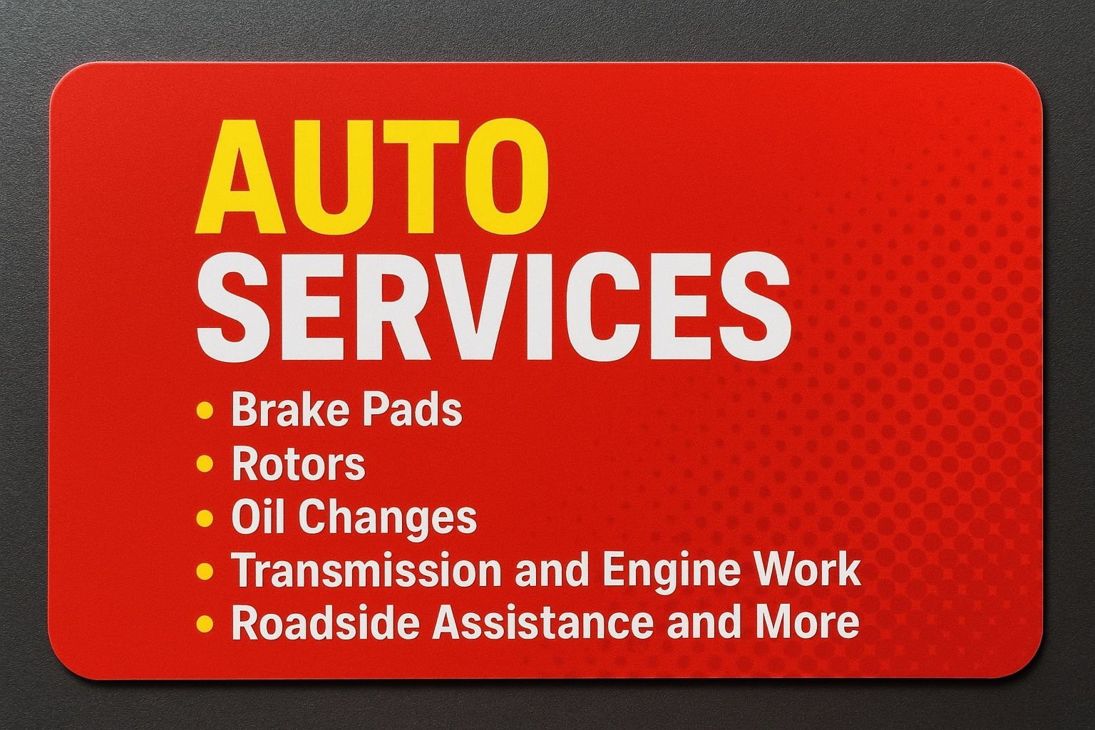 Auto Services (Mechanic) (Roadside Assistance)