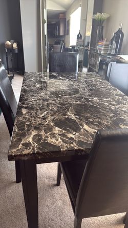 Marble Top Dining Table with Chairs