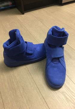 Blue NIKE high tops suede