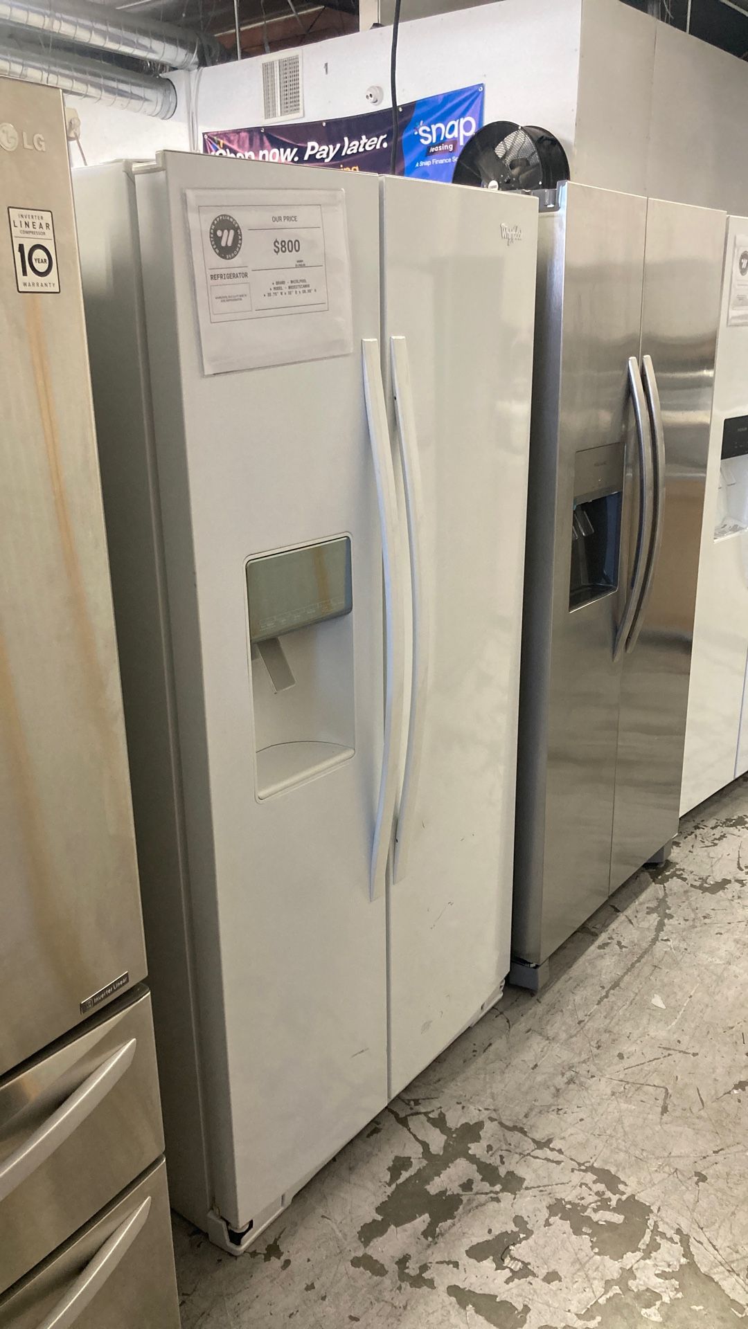 Whirlpool Side By Side Fridge