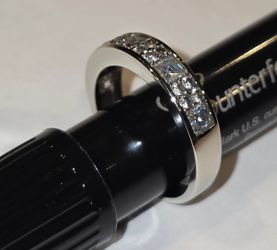 Vintage 14K White Gold Diamond Band/Ring – Multi-Diamond Cluster/Channel Set – 3.8g