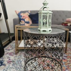 Geometric Moroccan Indian Drum End Table Side Table