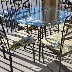 Table & 4 Chairs W/ Weatherproof Fabric