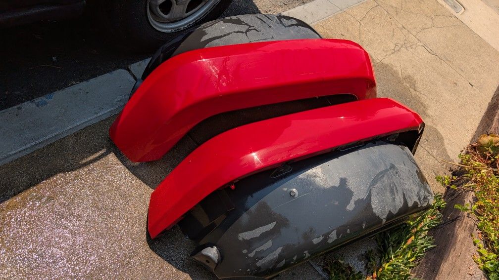 2) Jeep Fenders Wrangler Rear Fender Pair Red OEM Good Shape Wheel Arches Flares Arch Flair 