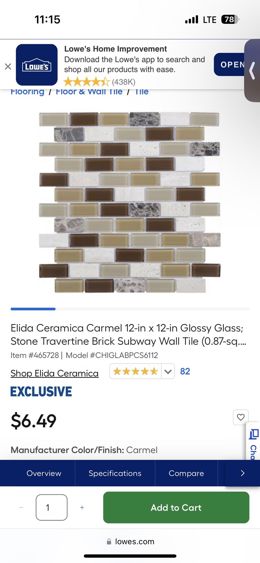 90 Sheets Elida Caramel Backsplash 