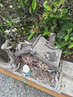 2 handmade vintage rustic birdhouses