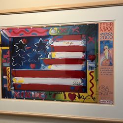 Framed & signed Peter Max print