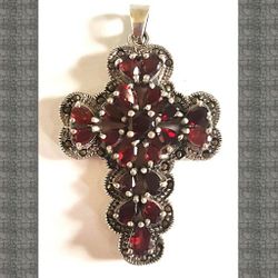 Sterling Silver Marcasite Cross Pendant